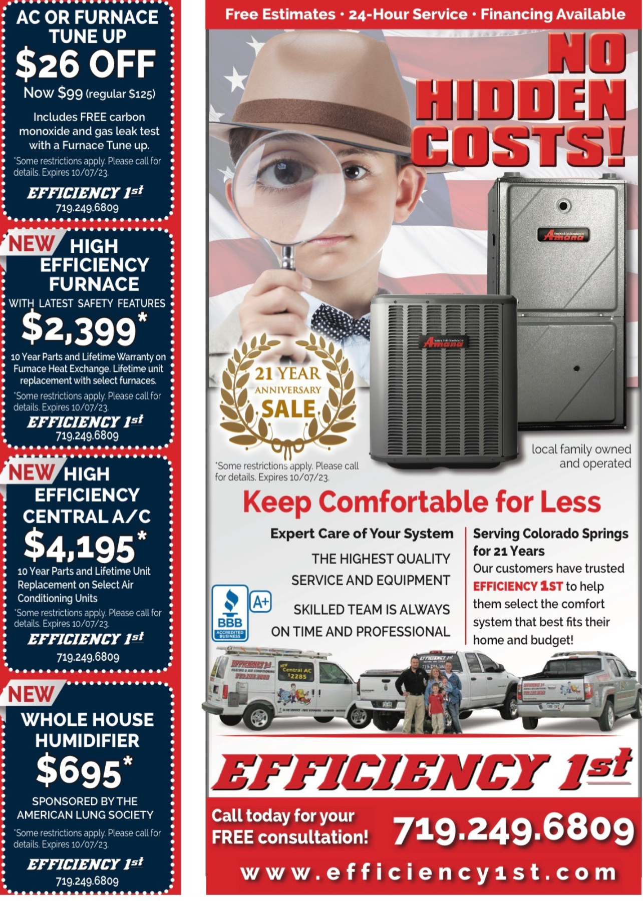 Ads with coupons from Efficiency 1st